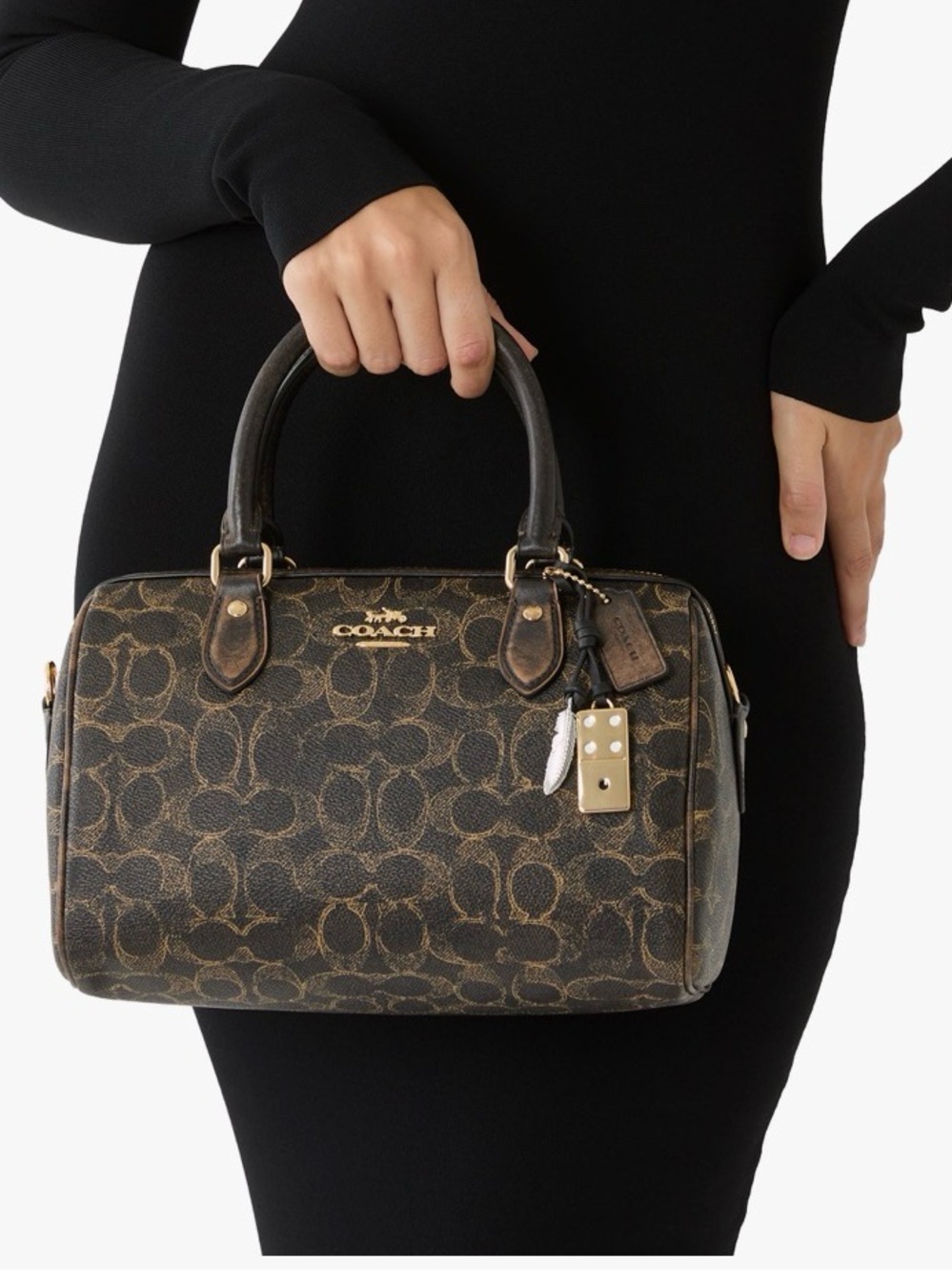 COACH Rowan Satchel Bag in Loved Signature Canvas W/charms - Picture 13 of 13